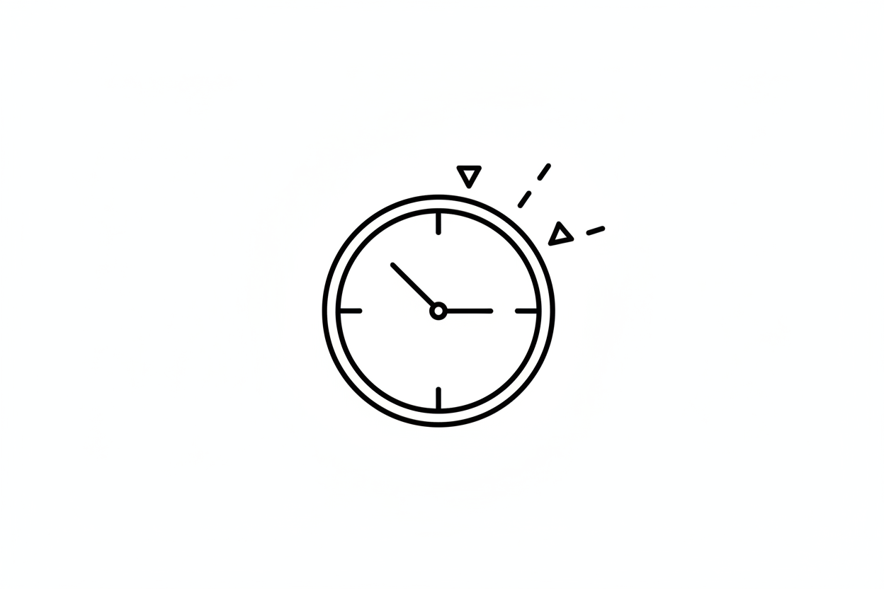 Generame un icono lineal minimalista el cual genere urgencia porque se está acabando el tiempo para hacer la compra de las ventas 